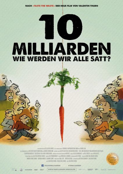 10 Milliarden - Wie werden wir alle satt? Bis 2050 wird die Weltbevölkerung auf 10 Milliarden Menschen anwachsen. Doch woher soll die Nahrung für alle kommen? Kann man Fleisch künstlich herstellen? Sind Insekten die neue Proteinquelle? Oder baut jeder bald seine eigene Nahrung an? Valentin Thurn sucht weltweit nach Lösungen: er trifft Biobauern und Lebensmittelspekulanten. Er besucht Laborgärten, Fleischfabriken und Kleinbauern in Indien. Wenn Sie diesen Film gesehen haben, werden Sie anders essen! Ausgezeichnet mit dem Prädikat „besonders wertvoll“.  „Ein ökologisches Roadmovie“  EMOTION  „Der Film macht Lust und Hoffnung. Lust auf eigenes Ausprobieren und Gärtnern. Und Hoffnung, dass es Alternativen gibt, um gesunde Lebensmittel für alle zu produzieren. Ein absolut sehenswerter Film nicht nur für Agrarprofis.“  WWF. FSK: 0, 103 Min., Deutschland 2014, Regie: Valentin Thurn.